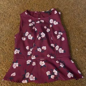 Maroon tank shirt with zipper in the back. Petite oop